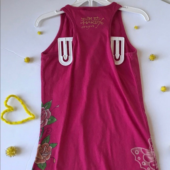 Ed Hardy Raspberry Sleeves Dress - Picture 2 of 4